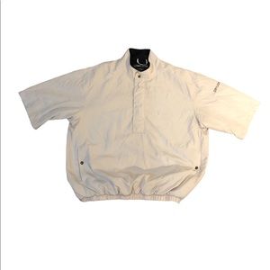 Dryjoys FJ FOOTJOY Size L Mens Short Sleeve 1/4 Zip Golf Jacket Black Beige